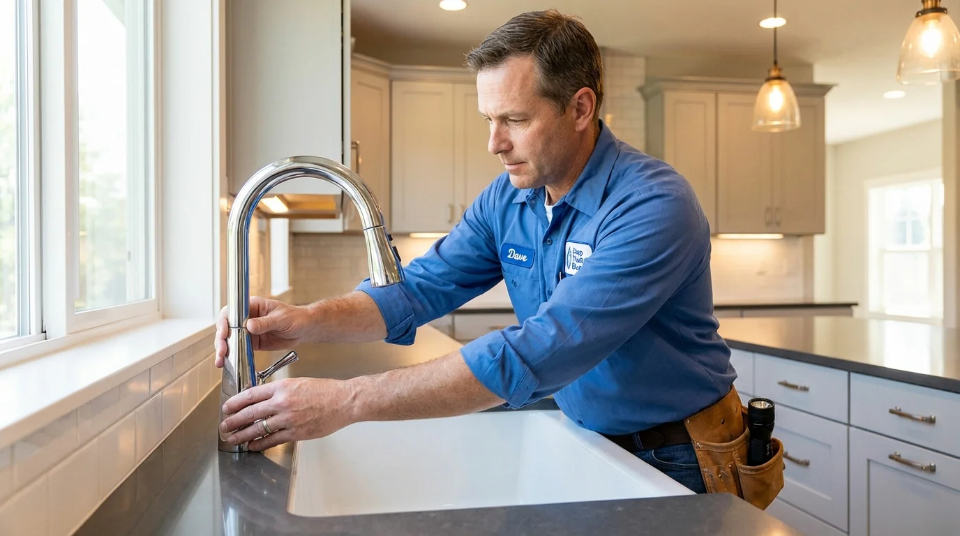 Kitchen faucet installation by Johns Plumbing LLC in Freeburg